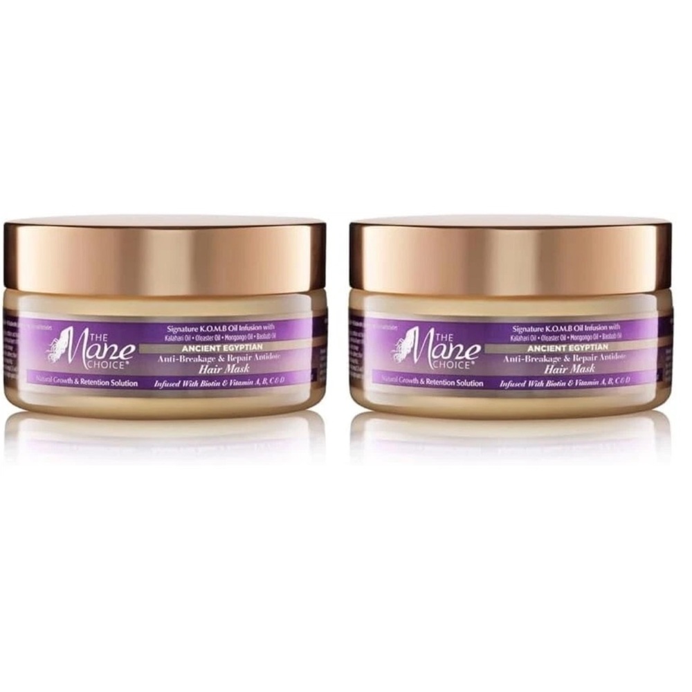 Set of 2 The Mane Choice Ancient Egyptian Hair Mask 8 oz AntiBreakage Repair NWT